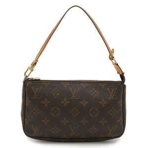 LOUIS VUITTON Authentic Brown Monogram Pochette Pouch